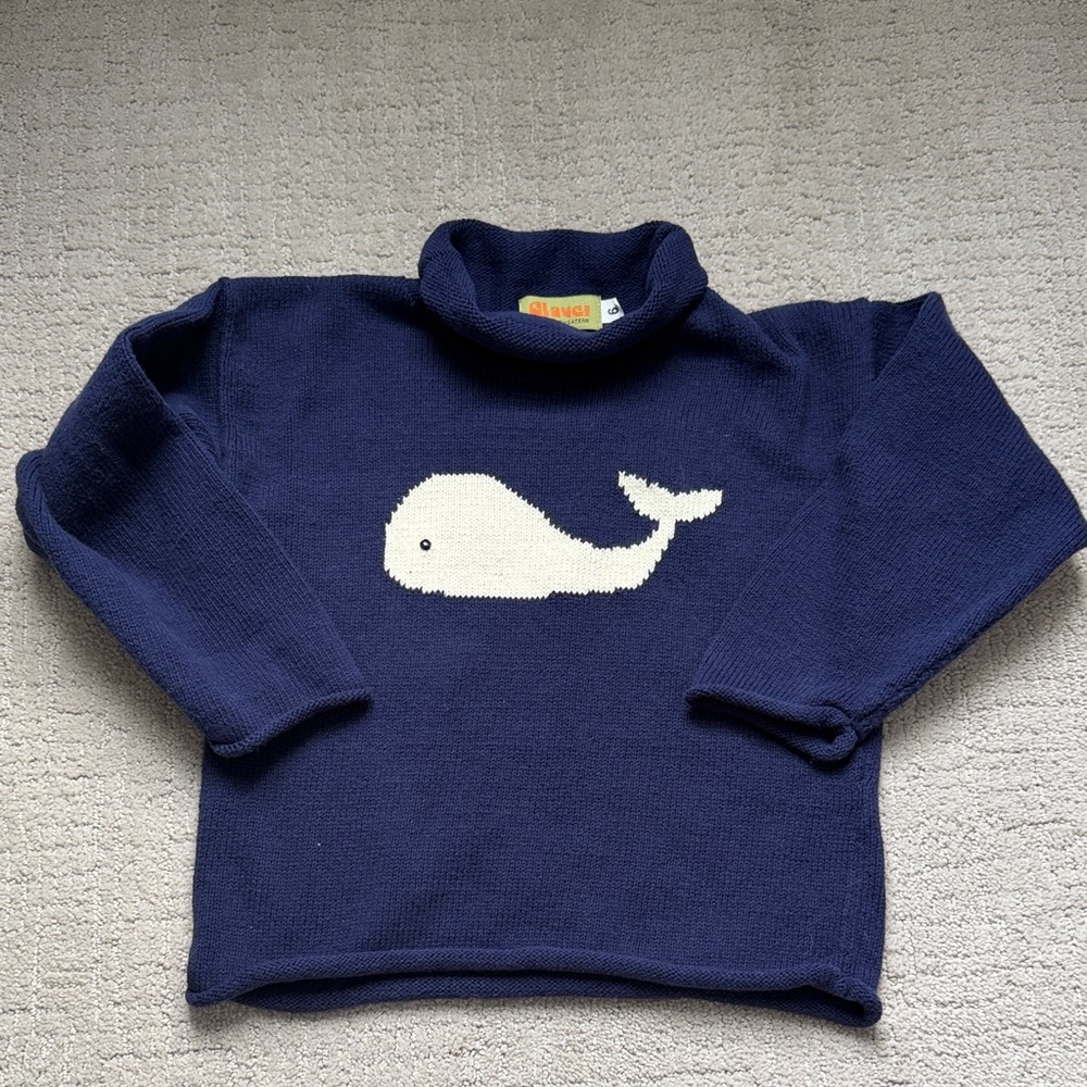 Navy Blue Claver Whale Sweater